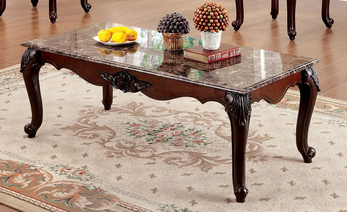 Formal Traditional 3pcs Table set Occasional Furniture  Faux Marble Top Intricate Design