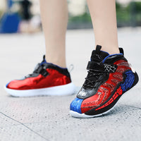 Thumbnail for Fashion Kids Basketball Soft Shoes Waterproof Leather Boys Girls Sneakers