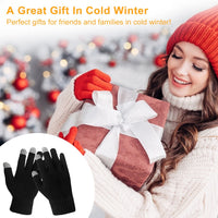 Thumbnail for Unisex Touch Screen Gloves Full Finger Winter Warm Knitted Gloves For Warmth Running Cycling Camping Hiking