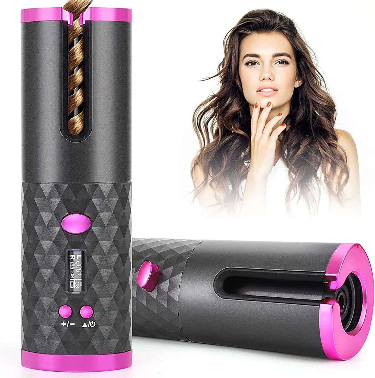 Wireless automatic curling iron rotating ceramic   usb rechargeable
