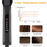Thumbnail for Electric Hair Straightener 4 Temperature Scissor Ceramic Flat Iron Wet Dry Use Bangs Splint Glider Hair Clip Straightener - NosCiBe