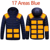 Thumbnail for Heated Jacket USB Winter Outdoor,  Sprots Thermal Coat   9 -17 Areas