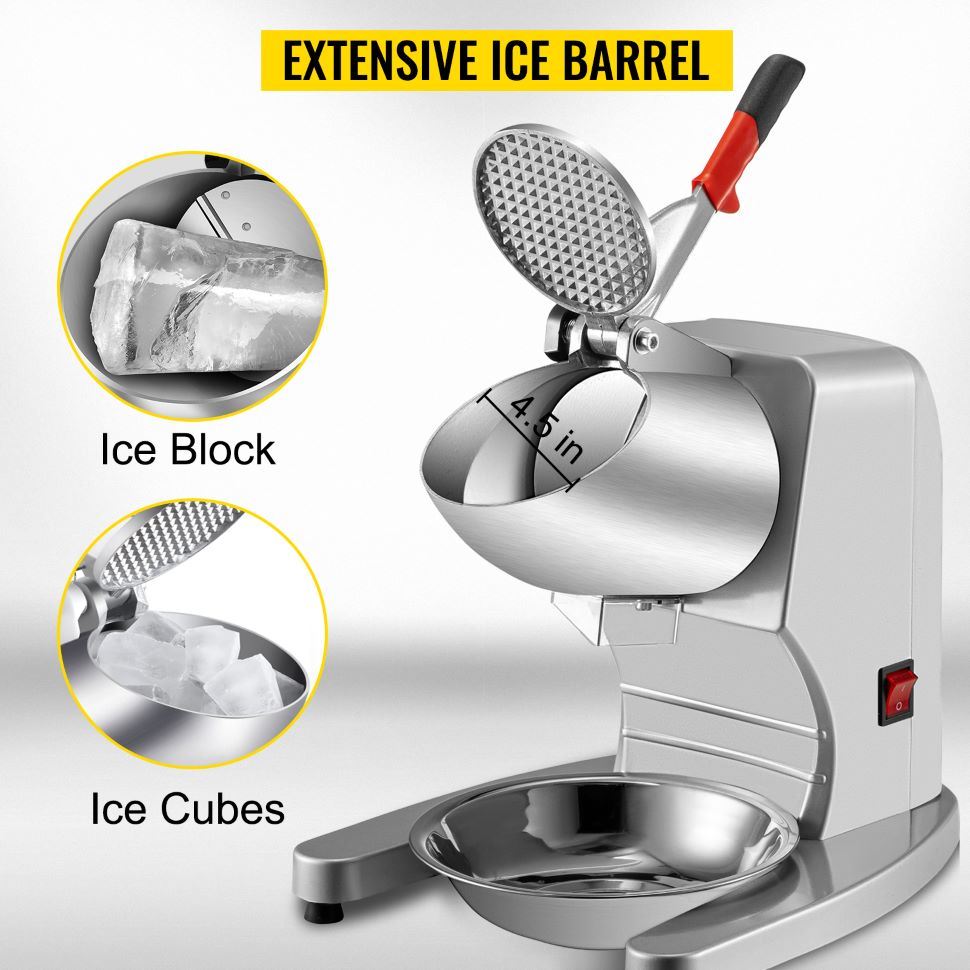 Commercial electric dual blade snow cone granizing machine with free tray home icy drink smoothie maker