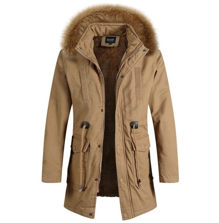 Men Coat Long Overcoat Outerwear Winter Jacket