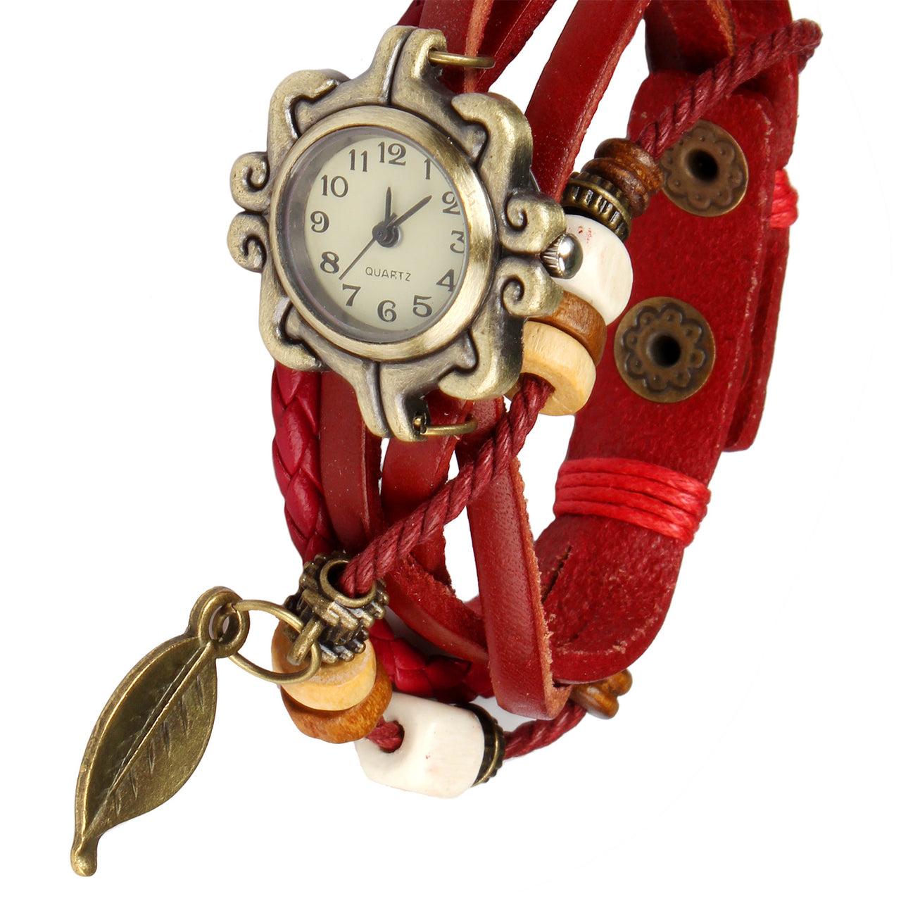 Beautiful Bohemian Style Retro Handmade Leather Angel Wing Women's Watches - NosCiBe