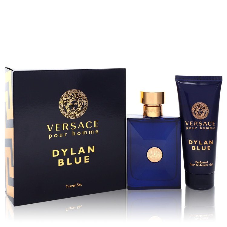 Versace Pour Homme Dylan Blue by Versace Gift Set -- 3.4 oz Eau de Toilette Spray + 3.4 oz Shower Gel