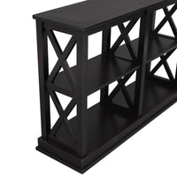 Thumbnail for Trexm console table with 3-tier open storage spaces for living room, narrow sofa entryway or hallway