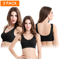 Thumbnail for 3 Pack Lightweight Wireless Sports Bras Tank Tops for Fitness Workout Sports Yoga Sleep Wear S - 4XL