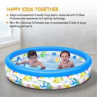 Thumbnail for 48x10In Inflatable Swimming Pool Blow Up Family Pool For 2 Kids Foldable Swim Ball Pool Center