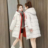 Thumbnail for Women Jacket Coats Long Parkas Female Down cotton Hooded Overcoat Thick Warm Jackets Windproof Casual Student Coat