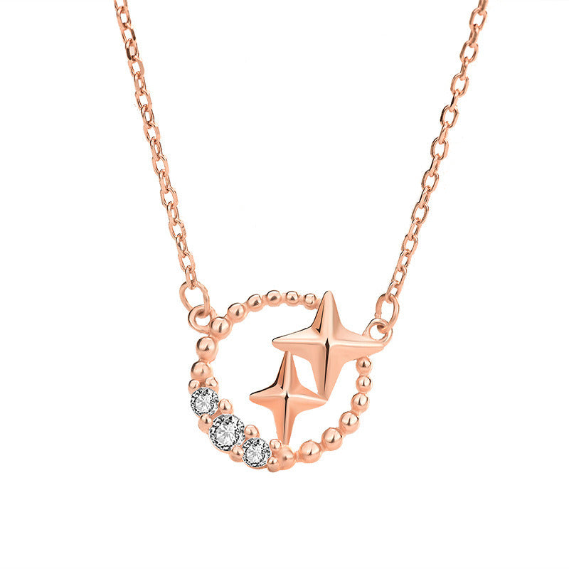 Sweet CZ Meteor Star 925 Sterling Silver Necklace