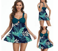 Thumbnail for Two Piece Tummy Control Floral Print Top Swimsuits