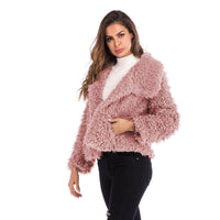 Thumbnail for Women's Coat Fashion Lapel Faux Shearling Shaggy Oversized Coat Jacket Warm Winter
