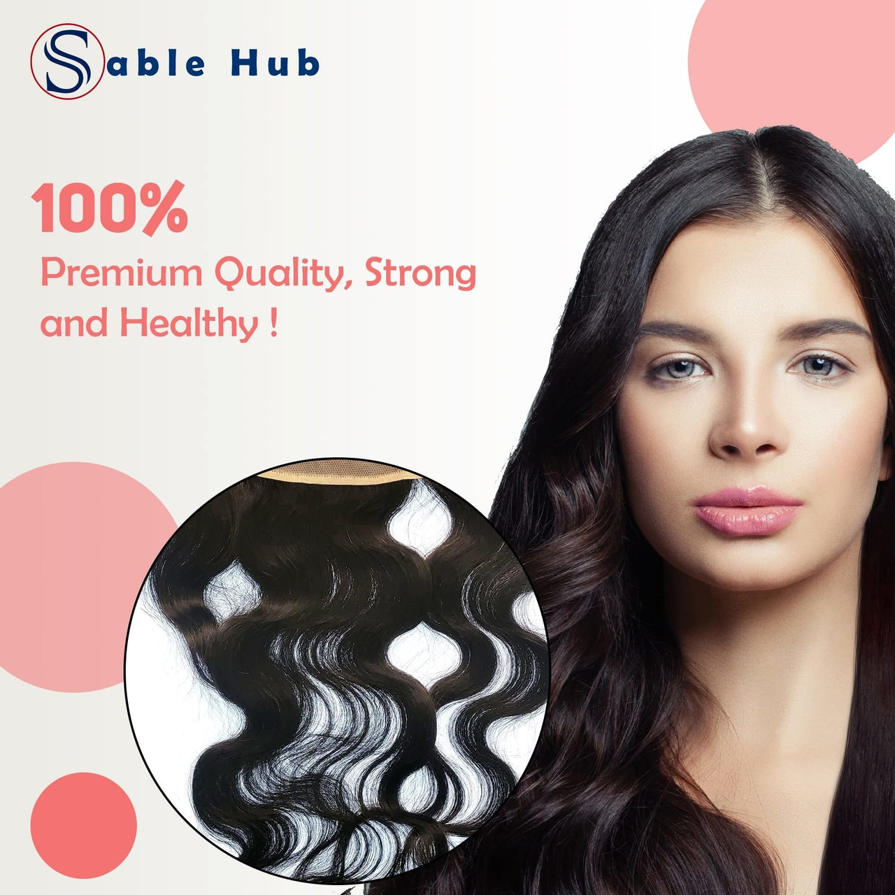 Sable Hub Body Wave Women Hair Bundle 10A Brazilian Virgin 150% Density