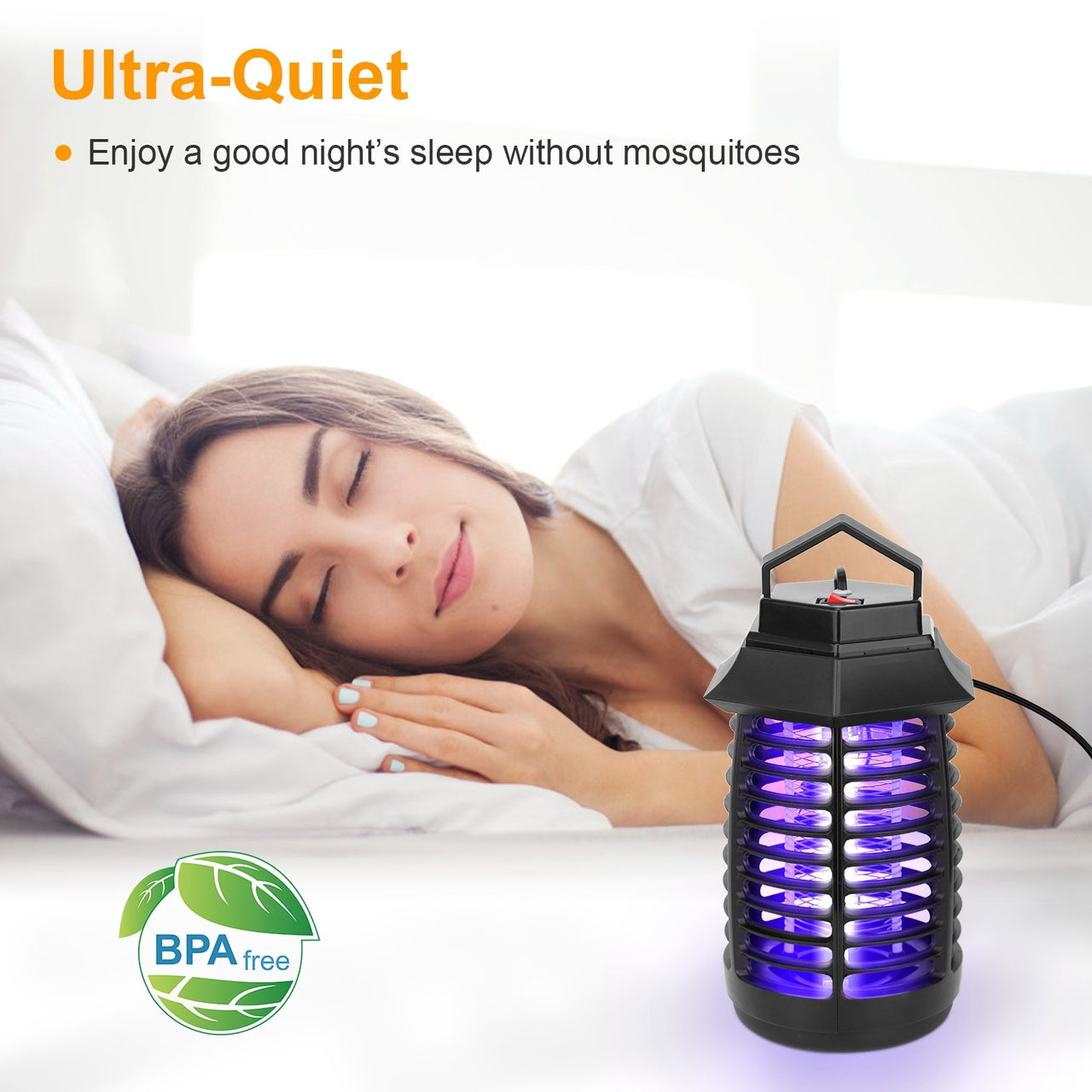 Bug Zapper Electric UV Mosquito Killer Lamp Insect Killer Light Pest Fly Trap Catcher Harmless Odorless Noiseless