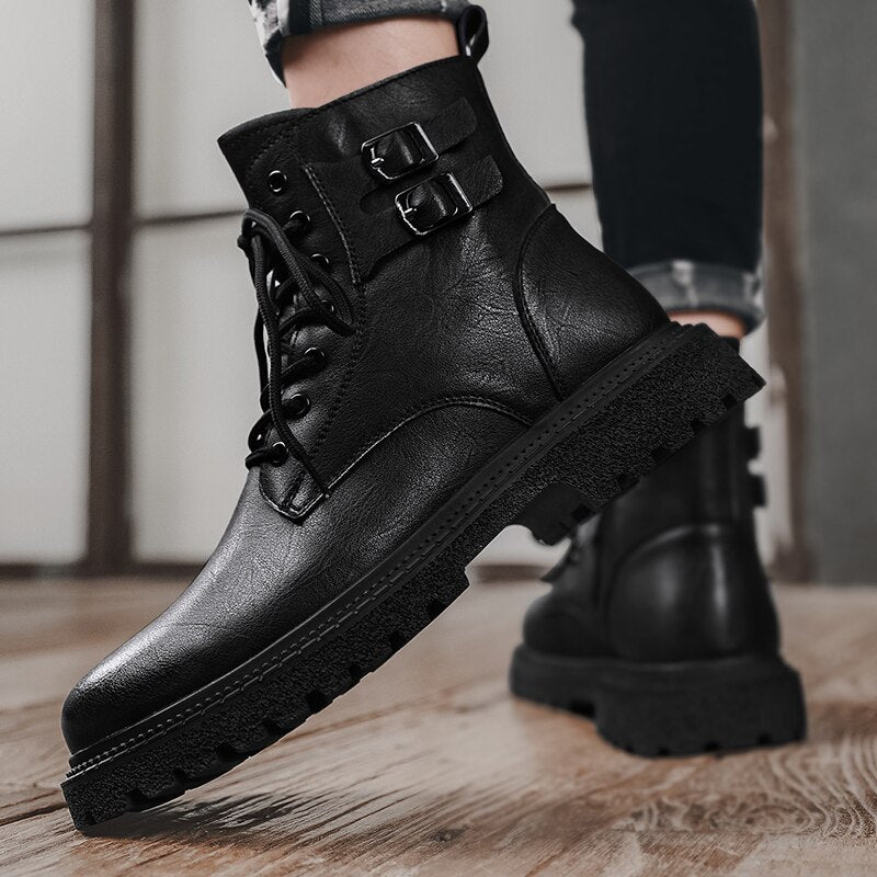 High-Quality Men's Ankle Leather Boots - Ankle Leather Boots - NosCiBe