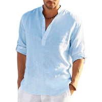 Thumbnail for Men's Linen Long Sleeve Shirt - Linen Shirt - NosCiBe