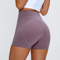 Thumbnail for Shinbene anti-sweat plain sport athletic shorts women with two side pocket - Yoga Short - NosCiBe